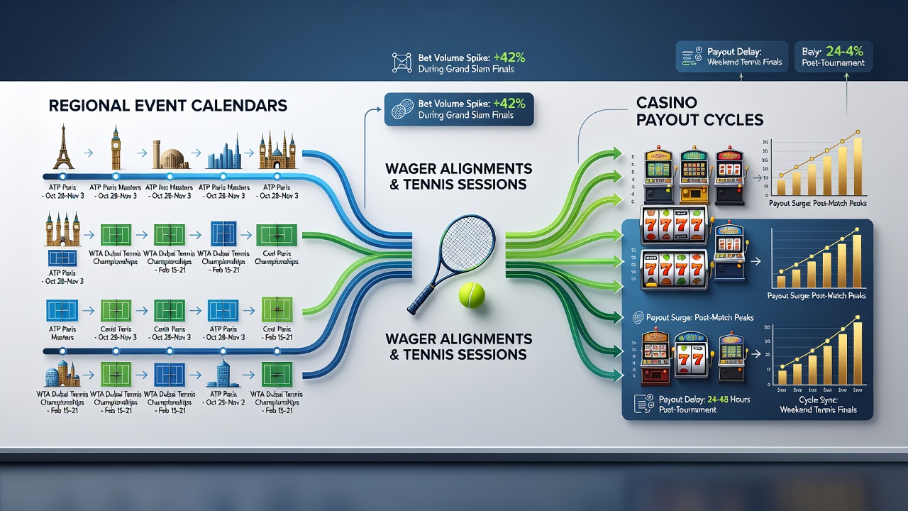 Timeline graphic illustrating how Swiss football windows intersect with tennis match sessions and casino payout processing dates in October 2026