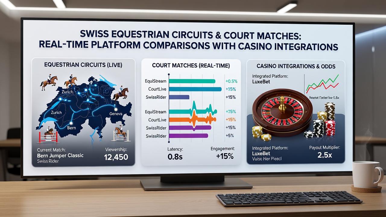 Comparison dashboard showing real-time equestrian data alongside casino game options on a digital platform