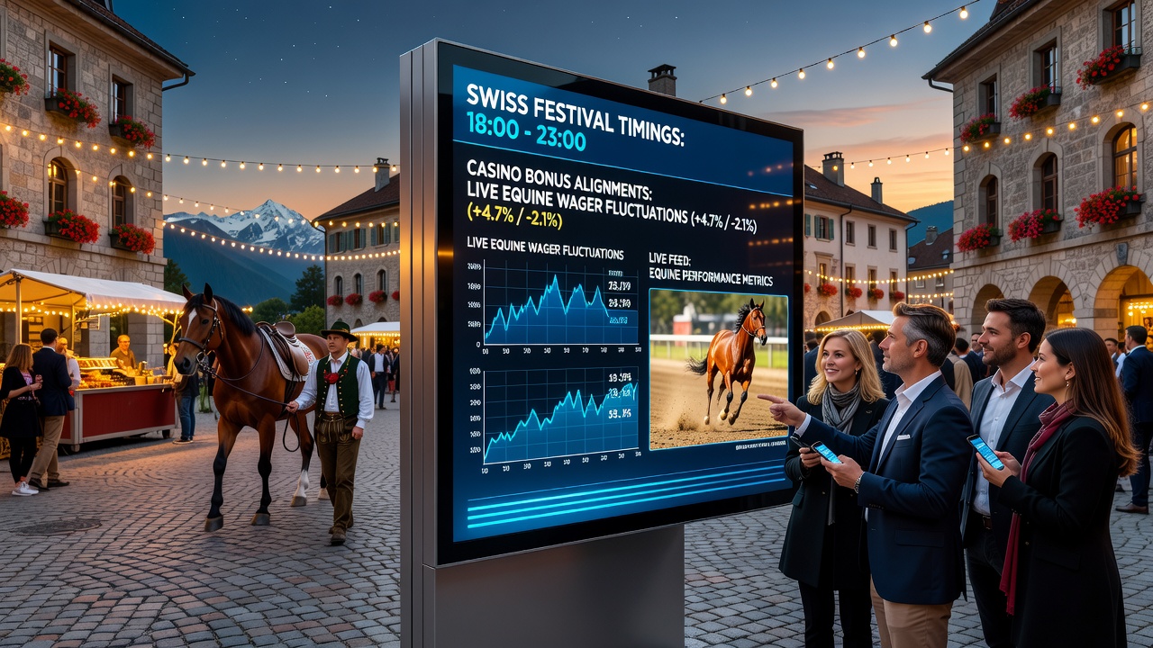 Live horse racing interface displaying real-time odds adjustments during a Swiss regional festival period